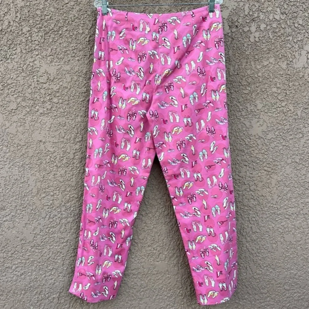 Vintage Requirements‎ Pants Size 12 Womens Pink All Over Prints Heels Shoes Chic
